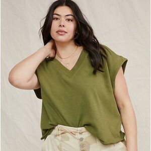 Anthropologie Maeve Cindy Pullover Cotton Crop Sleeve Top Shirt